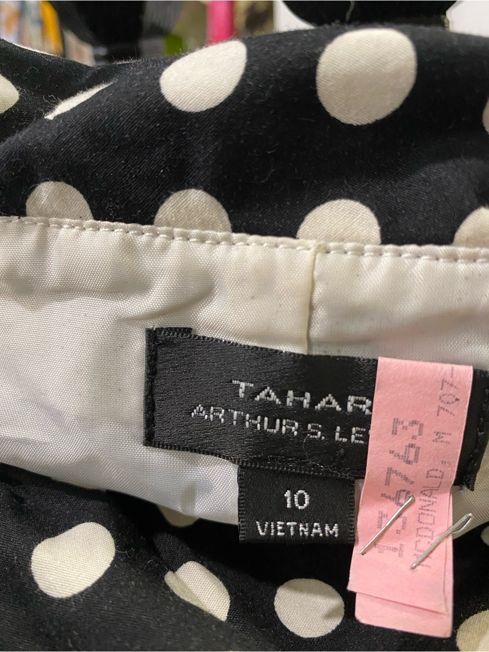 Tahari Black and White Polka Dot Cowl Neck Midi Dress - Picture 3 of 5